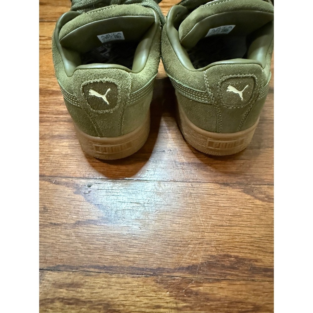 Puma Suede XL Olive Green Gum Sole Low Top Sneakers Womens 7 - Picture 3 of 8